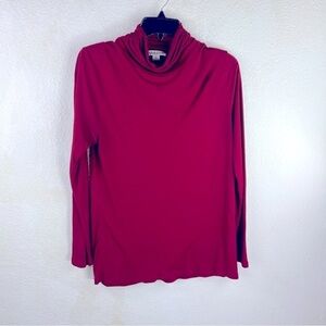 PENDLETON RUCHED MOCK TURTLENECK LONG SLEEVES. BURGANDY/Berry. Size XL